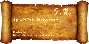 Ignáth Nikolett névjegykártya