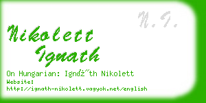 nikolett ignath business card